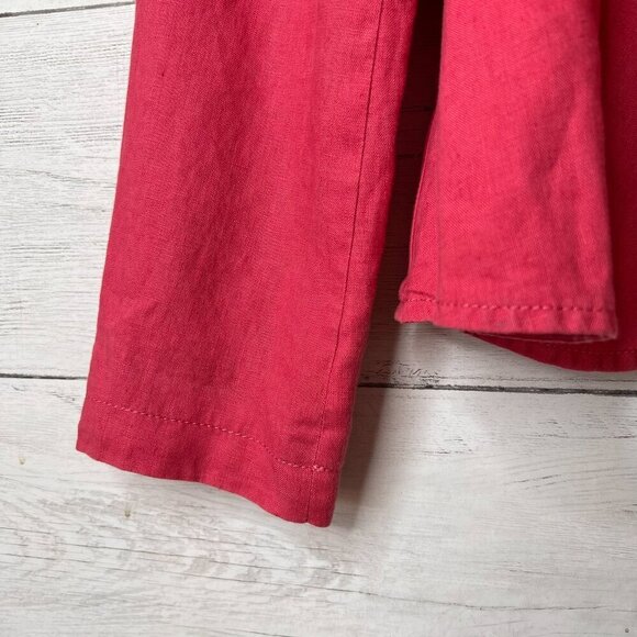 Per Una Blazer Womens Size 10 Faded Pink 100% Flax Linen Ruffles Jacket Natural - Picture 5 of 16